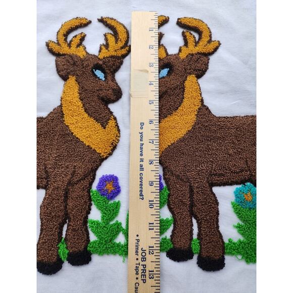 PILLOW COVERS-Crewel Stitch-Handmade-Reindeer-White Background16"x26"-Set of 2 - Picture 13 of 13